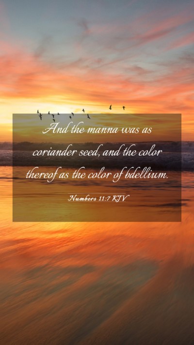 Picture 03 - Numbers 11:7 KJV Mobile Phone Wallpaper - And the manna was as coriander seed, and the - Mobile Bible Verse Wallpaper