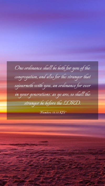 Picture 03 - Numbers 15:15 KJV Mobile Phone Wallpaper - One ordinance shall be both for you of the - Mobile Bible Verse Wallpaper