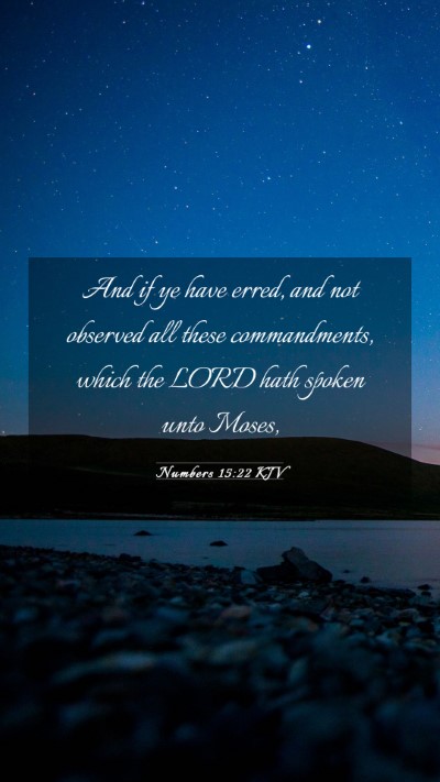 Picture 03 - Numbers 15:22 KJV Mobile Phone Wallpaper - And if ye have erred, and not observed all these - Mobile Bible Verse Wallpaper