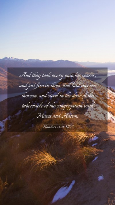Picture 03 - Numbers 16:18 KJV Mobile Phone Wallpaper - And they took every man his censer, and put fire - Mobile Bible Verse Wallpaper