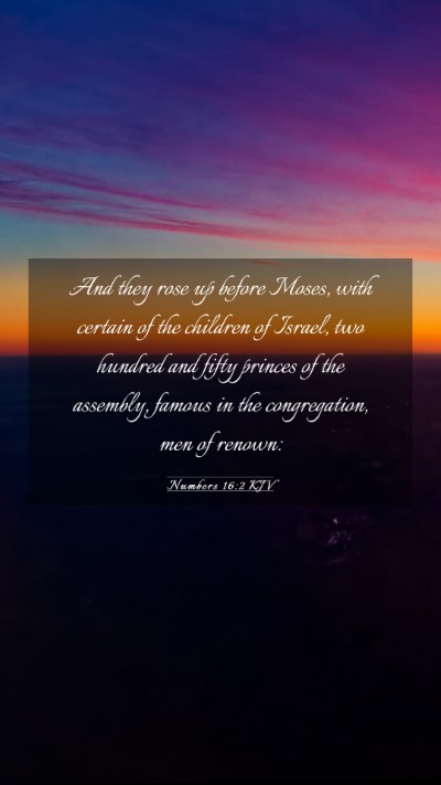 Picture 03 - Numbers 16:2 KJV Mobile Phone Wallpaper - And they rose up before Moses, with certain of - Mobile Bible Verse Wallpaper