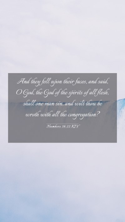 Picture 03 - Numbers 16:22 KJV Mobile Phone Wallpaper - And they fell upon their faces, and said, O God, - Mobile Bible Verse Wallpaper