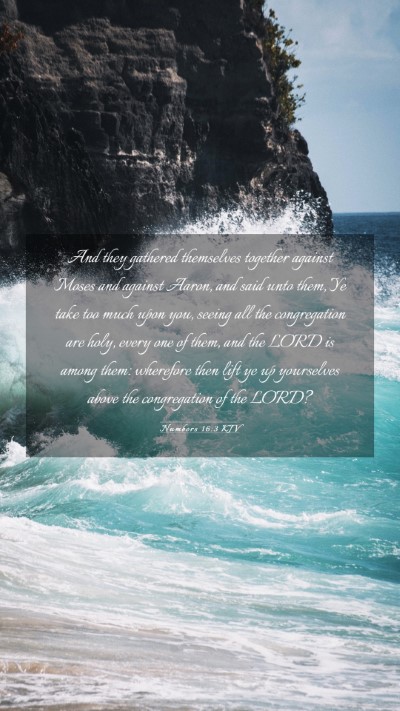 Picture 03 - Numbers 16:3 KJV Mobile Phone Wallpaper - And they gathered themselves together against - Mobile Bible Verse Wallpaper