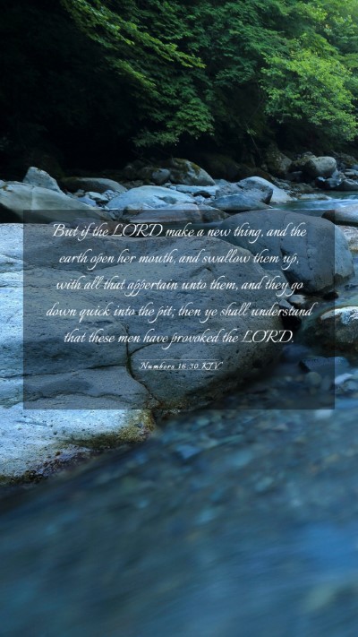 Picture 03 - Numbers 16:30 KJV Mobile Phone Wallpaper - But if the LORD make a new thing, and the earth - Mobile Bible Verse Wallpaper