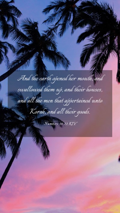 Picture 03 - Numbers 16:32 KJV Mobile Phone Wallpaper - And the earth opened her mouth, and swallowed - Mobile Bible Verse Wallpaper