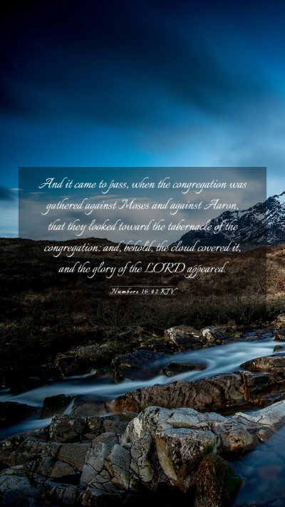 Picture 03 - Numbers 16:42 KJV Mobile Phone Wallpaper - And it came to pass, when the congregation was - Mobile Bible Verse Wallpaper