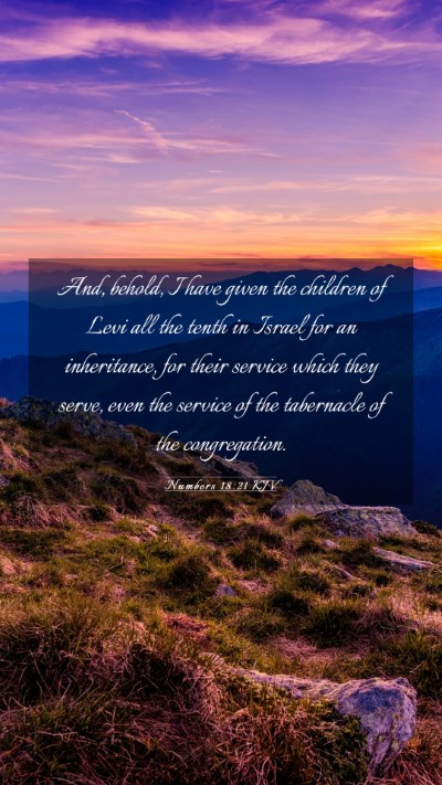 Picture 03 - Numbers 18:21 KJV Mobile Phone Wallpaper - And, behold, I have given the children of Levi - Mobile Bible Verse Wallpaper