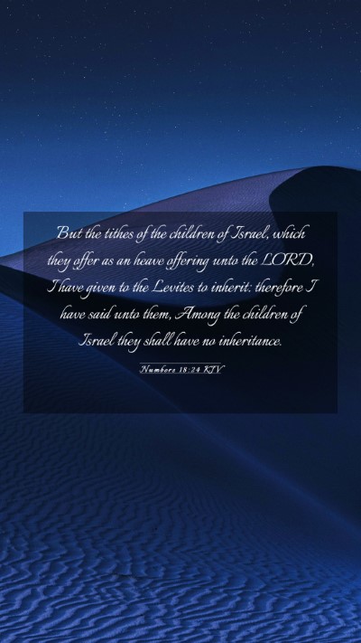 Picture 03 - Numbers 18:24 KJV Mobile Phone Wallpaper - But the tithes of the children of Israel, which - Mobile Bible Verse Wallpaper