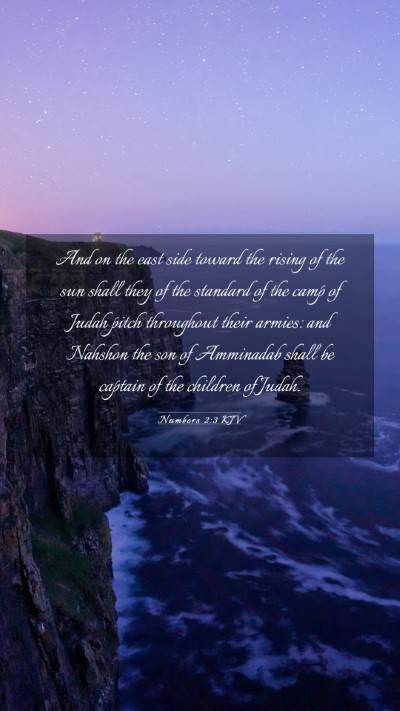 Picture 03 - Numbers 2:3 KJV Mobile Phone Wallpaper - And on the east side toward the rising of the sun - Mobile Bible Verse Wallpaper
