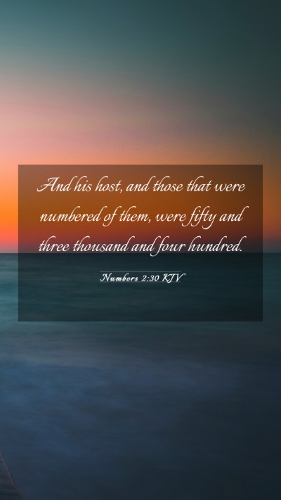 Picture 03 - Numbers 2:30 KJV Mobile Phone Wallpaper - And his host, and those that were numbered of - Mobile Bible Verse Wallpaper