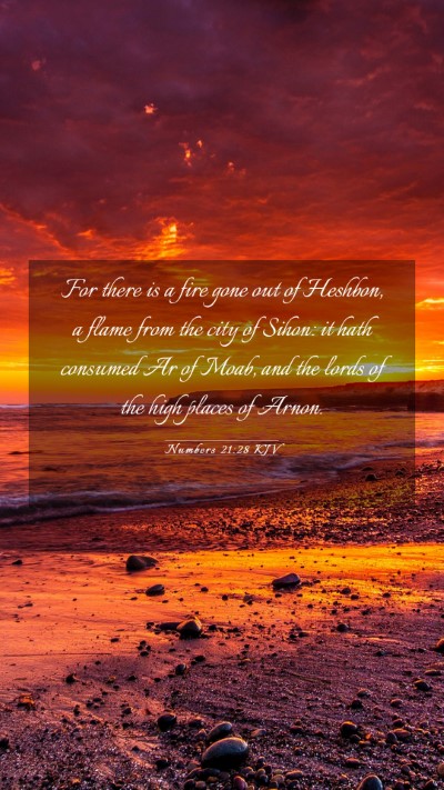 Picture 03 - Numbers 21:28 KJV Mobile Phone Wallpaper - For there is a fire gone out of Heshbon, a flame - Mobile Bible Verse Wallpaper