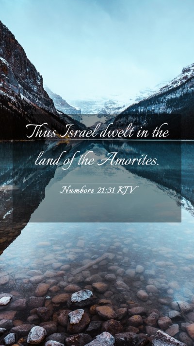 Picture 03 - Numbers 21:31 KJV Mobile Phone Wallpaper - Thus Israel dwelt in the land of the - Mobile Bible Verse Wallpaper