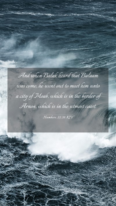 Picture 03 - Numbers 22:36 KJV Mobile Phone Wallpaper - And when Balak heard that Balaam was come, he - Mobile Bible Verse Wallpaper