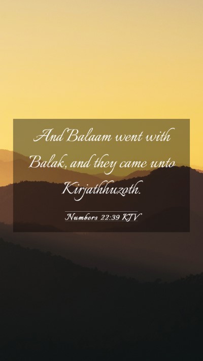 Picture 03 - Numbers 22:39 KJV Mobile Phone Wallpaper - And Balaam went with Balak, and they came unto - Mobile Bible Verse Wallpaper