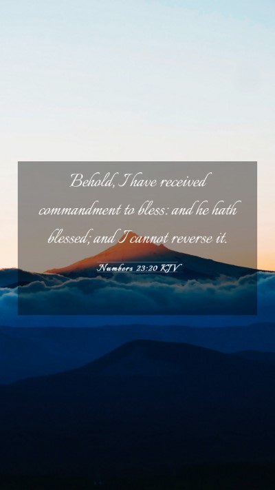 Picture 03 - Numbers 23:20 KJV Mobile Phone Wallpaper - Behold, I have received commandment to bless: and - Mobile Bible Verse Wallpaper