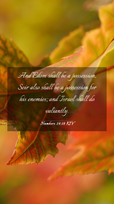 Picture 03 - Numbers 24:18 KJV Mobile Phone Wallpaper - And Edom shall be a possession, Seir also shall - Mobile Bible Verse Wallpaper