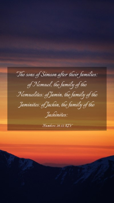 Picture 03 - Numbers 26:12 KJV Mobile Phone Wallpaper - The sons of Simeon after their families: of - Mobile Bible Verse Wallpaper