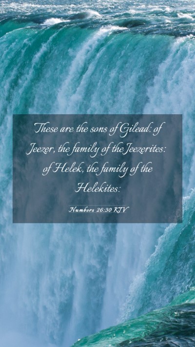 Picture 03 - Numbers 26:30 KJV Mobile Phone Wallpaper - These are the sons of Gilead: of Jeezer, the - Mobile Bible Verse Wallpaper