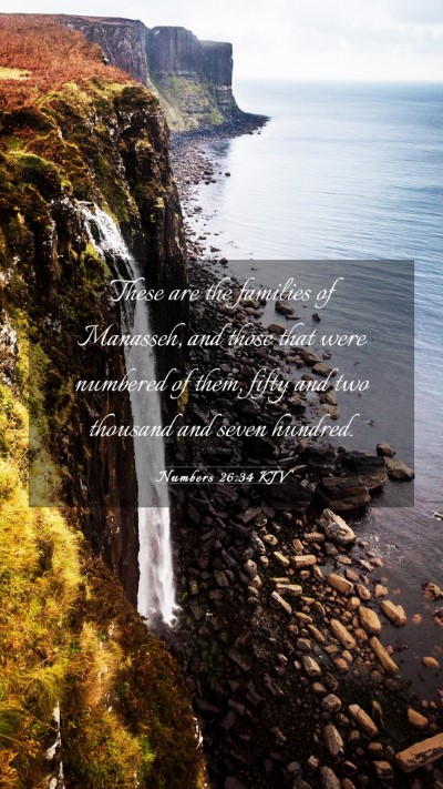 Picture 03 - Numbers 26:34 KJV Mobile Phone Wallpaper - These are the families of Manasseh, and those - Mobile Bible Verse Wallpaper