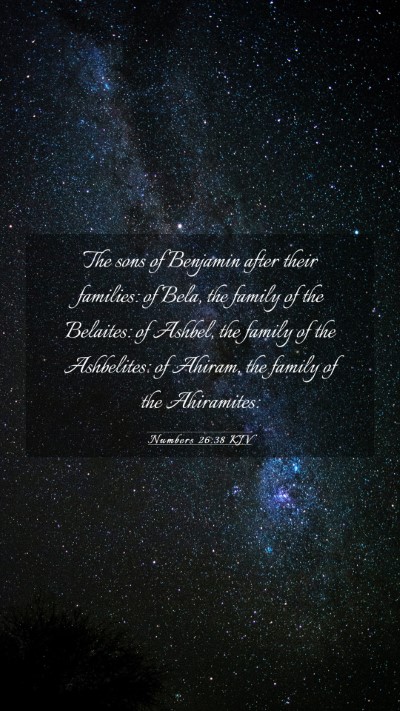 Picture 03 - Numbers 26:38 KJV Mobile Phone Wallpaper - The sons of Benjamin after their families: of - Mobile Bible Verse Wallpaper