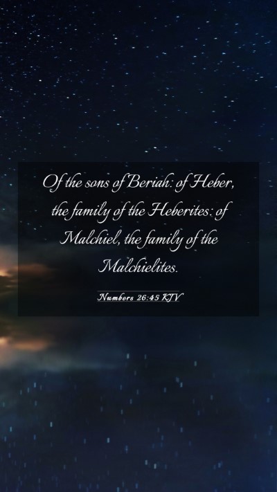 Picture 03 - Numbers 26:45 KJV Mobile Phone Wallpaper - Of the sons of Beriah: of Heber, the family of - Mobile Bible Verse Wallpaper