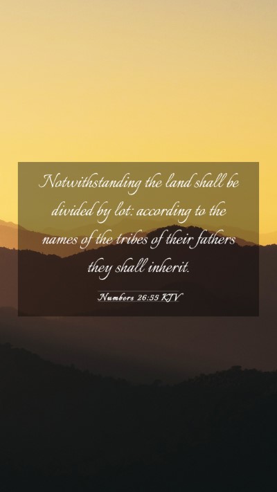 Picture 03 - Numbers 26:55 KJV Mobile Phone Wallpaper - Notwithstanding the land shall be divided by lot: - Mobile Bible Verse Wallpaper