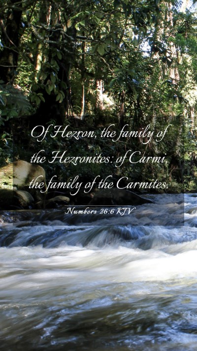 Picture 03 - Numbers 26:6 KJV Mobile Phone Wallpaper - Of Hezron, the family of the Hezronites: of - Mobile Bible Verse Wallpaper