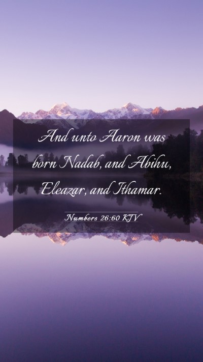 Picture 03 - Numbers 26:60 KJV Mobile Phone Wallpaper - And unto Aaron was born Nadab, and Abihu, - Mobile Bible Verse Wallpaper