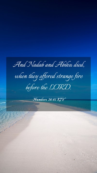 Picture 03 - Numbers 26:61 KJV Mobile Phone Wallpaper - And Nadab and Abihu died, when they offered - Mobile Bible Verse Wallpaper