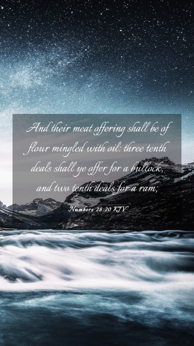 Picture 03 - Numbers 28:20 KJV Mobile Phone Wallpaper - And their meat offering shall be of flour mingled - Mobile Bible Verse Wallpaper