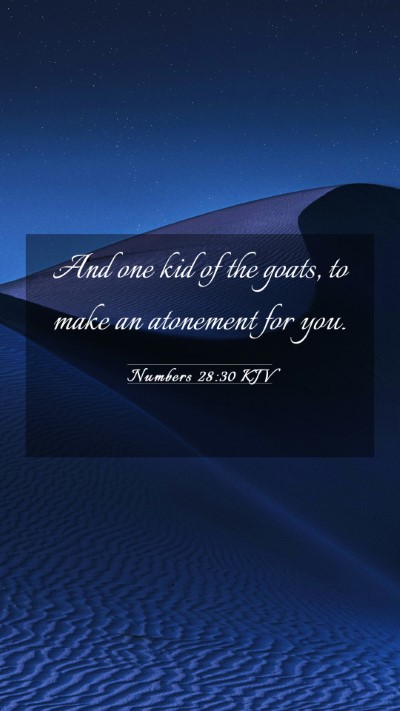 Picture 03 - Numbers 28:30 KJV Mobile Phone Wallpaper - And one kid of the goats, to make an atonement - Mobile Bible Verse Wallpaper