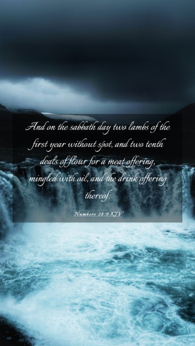 Picture 03 - Numbers 28:9 KJV Mobile Phone Wallpaper - And on the sabbath day two lambs of the first - Mobile Bible Verse Wallpaper