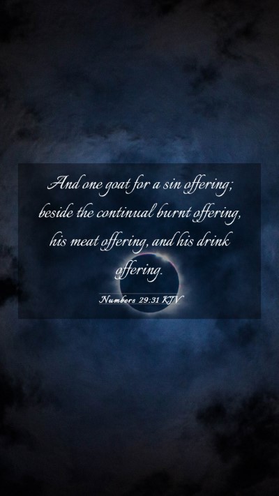 Picture 03 - Numbers 29:31 KJV Mobile Phone Wallpaper - And one goat for a sin offering; beside the - Mobile Bible Verse Wallpaper
