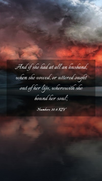 Picture 03 - Numbers 30:6 KJV Mobile Phone Wallpaper - And if she had at all an husband, when she vowed, - Mobile Bible Verse Wallpaper