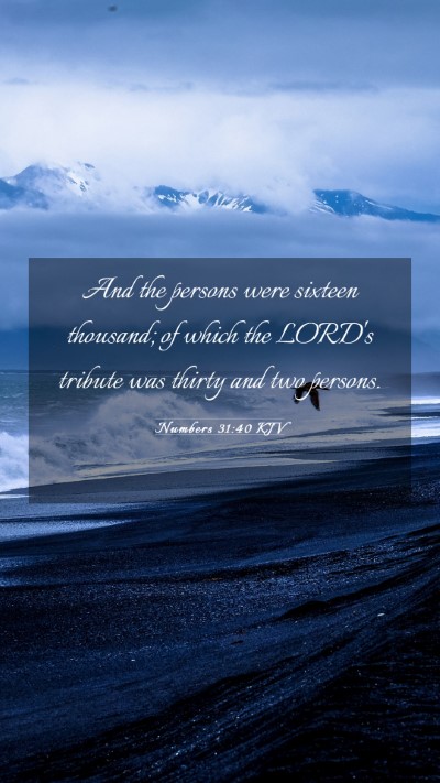 Picture 03 - Numbers 31:40 KJV Mobile Phone Wallpaper - And the persons were sixteen thousand; of which - Mobile Bible Verse Wallpaper
