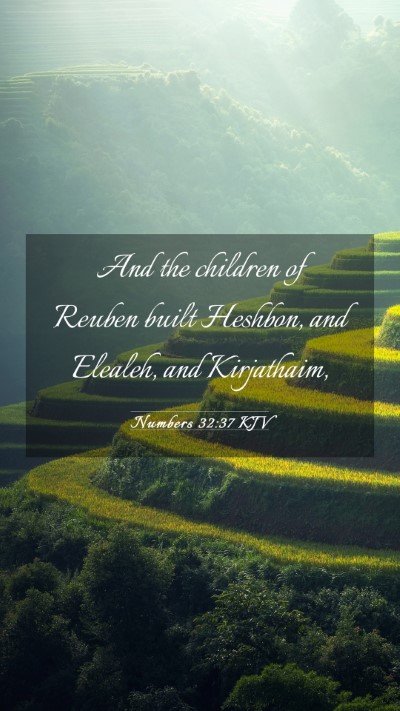 Picture 03 - Numbers 32:37 KJV Mobile Phone Wallpaper - And the children of Reuben built Heshbon, and - Mobile Bible Verse Wallpaper