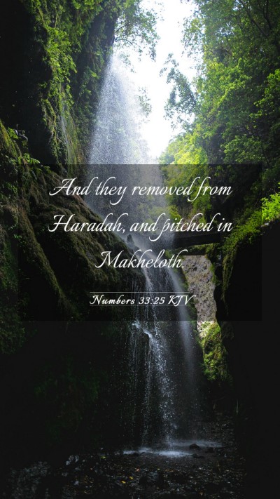 Picture 03 - Numbers 33:25 KJV Mobile Phone Wallpaper - And they removed from Haradah, and pitched in - Mobile Bible Verse Wallpaper