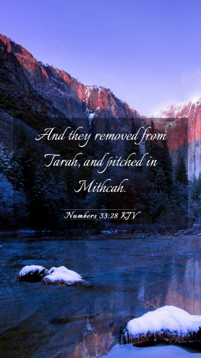 Picture 03 - Numbers 33:28 KJV Mobile Phone Wallpaper - And they removed from Tarah, and pitched in - Mobile Bible Verse Wallpaper
