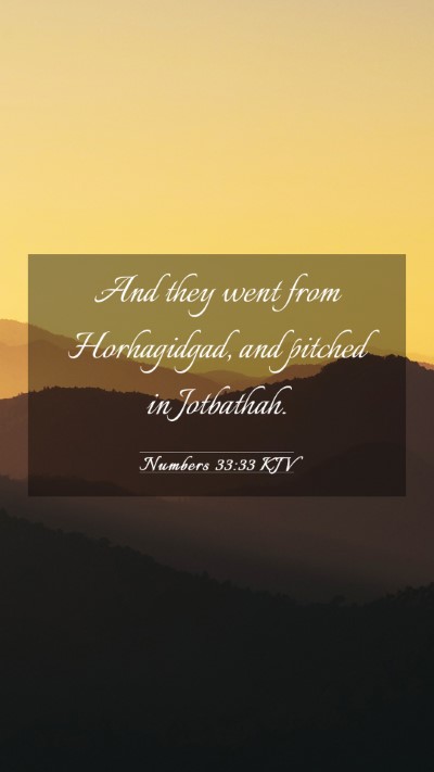 Picture 03 - Numbers 33:33 KJV Mobile Phone Wallpaper - And they went from Horhagidgad, and pitched in - Mobile Bible Verse Wallpaper