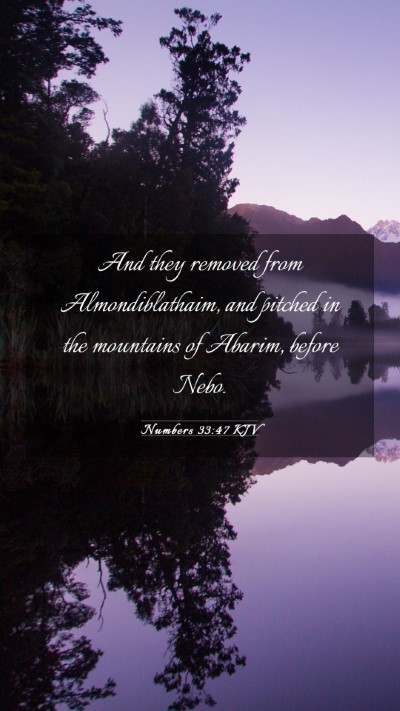 Picture 03 - Numbers 33:47 KJV Mobile Phone Wallpaper - And they removed from Almondiblathaim, and - Mobile Bible Verse Wallpaper