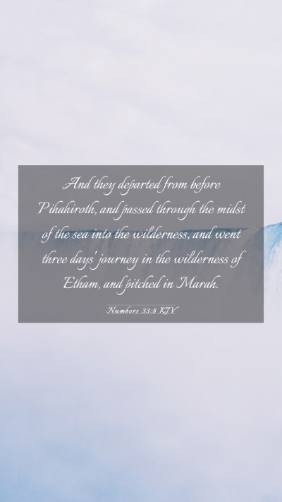 Picture 03 - Numbers 33:8 KJV Mobile Phone Wallpaper - And they departed from before Pihahiroth, and - Mobile Bible Verse Wallpaper