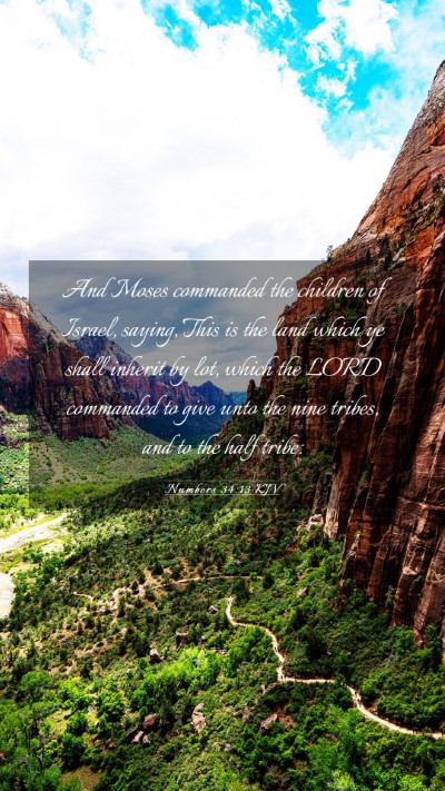 Picture 03 - Numbers 34:13 KJV Mobile Phone Wallpaper - And Moses commanded the children of Israel, - Mobile Bible Verse Wallpaper
