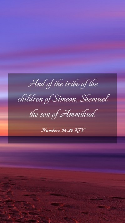 Picture 03 - Numbers 34:20 KJV Mobile Phone Wallpaper - And of the tribe of the children of Simeon, - Mobile Bible Verse Wallpaper