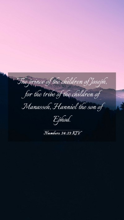 Picture 03 - Numbers 34:23 KJV Mobile Phone Wallpaper - The prince of the children of Joseph, for the - Mobile Bible Verse Wallpaper