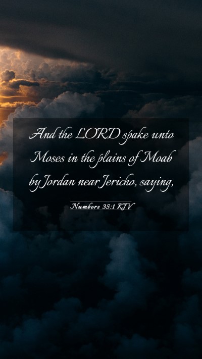 Picture 03 - Numbers 35:1 KJV Mobile Phone Wallpaper - And the LORD spake unto Moses in the plains of - Mobile Bible Verse Wallpaper