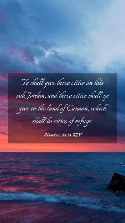 Picture 03 - Numbers 35:14 KJV Mobile Phone Wallpaper - Ye shall give three cities on this side Jordan, - Mobile Bible Verse Wallpaper