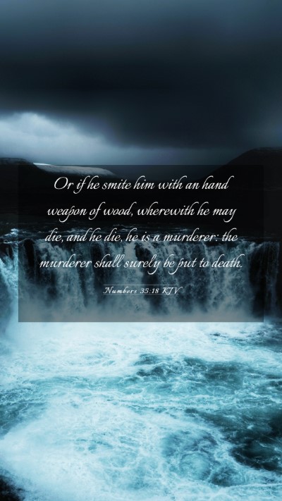 Picture 03 - Numbers 35:18 KJV Mobile Phone Wallpaper - Or if he smite him with an hand weapon of wood, - Mobile Bible Verse Wallpaper