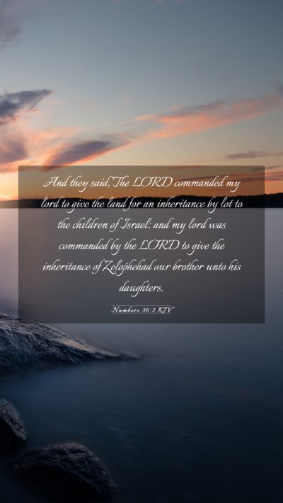 Picture 03 - Numbers 36:2 KJV Mobile Phone Wallpaper - And they said, The LORD commanded my lord to give - Mobile Bible Verse Wallpaper