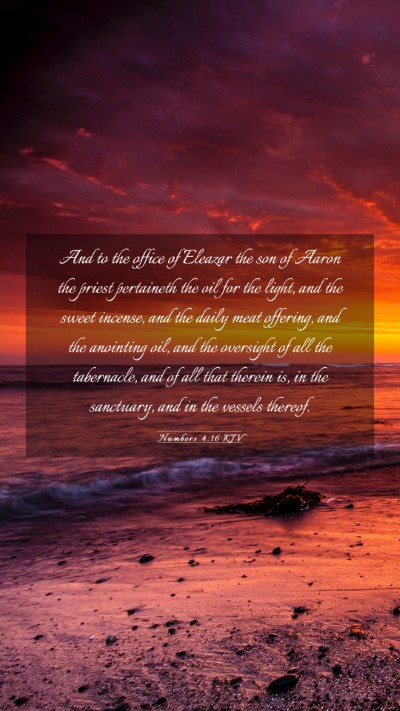 Picture 03 - Numbers 4:16 KJV Mobile Phone Wallpaper - And to the office of Eleazar the son of Aaron the - Mobile Bible Verse Wallpaper
