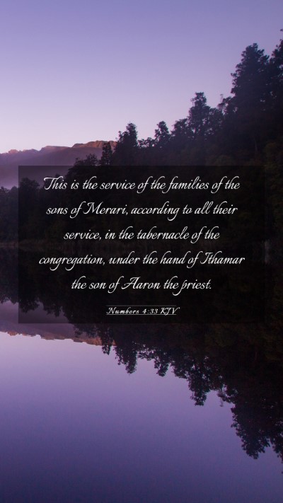 Picture 03 - Numbers 4:33 KJV Mobile Phone Wallpaper - This is the service of the families of the sons - Mobile Bible Verse Wallpaper